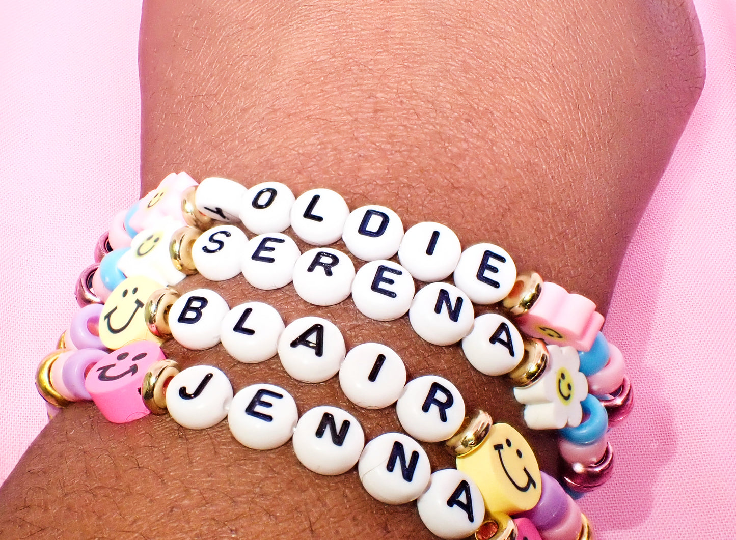 Pastel Y2K Personalized Bead Name Bracelets