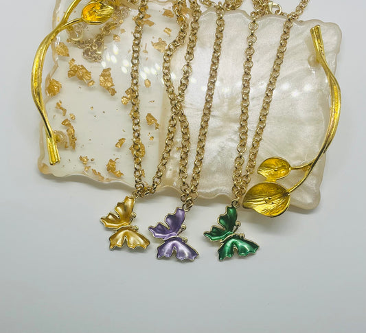 Butterfly Charm Choker Necklace