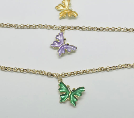 Butterfly Charm Choker Necklace