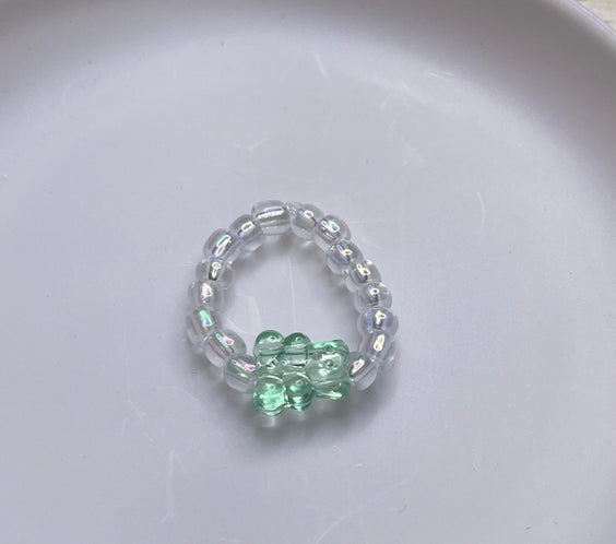 Dainty Beaded Gummy Bear Rings (Sets of 3)