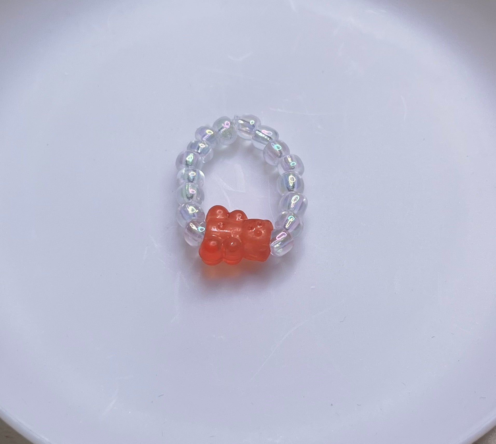 Dainty Beaded Gummy Bear Rings (Sets of 3)