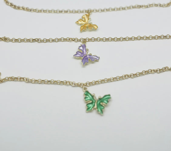 Butterfly Charm Choker Necklace