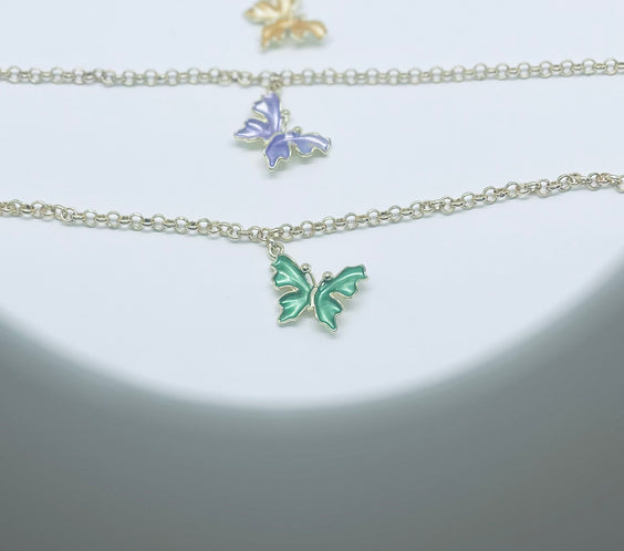 Butterfly Charm Choker Necklace