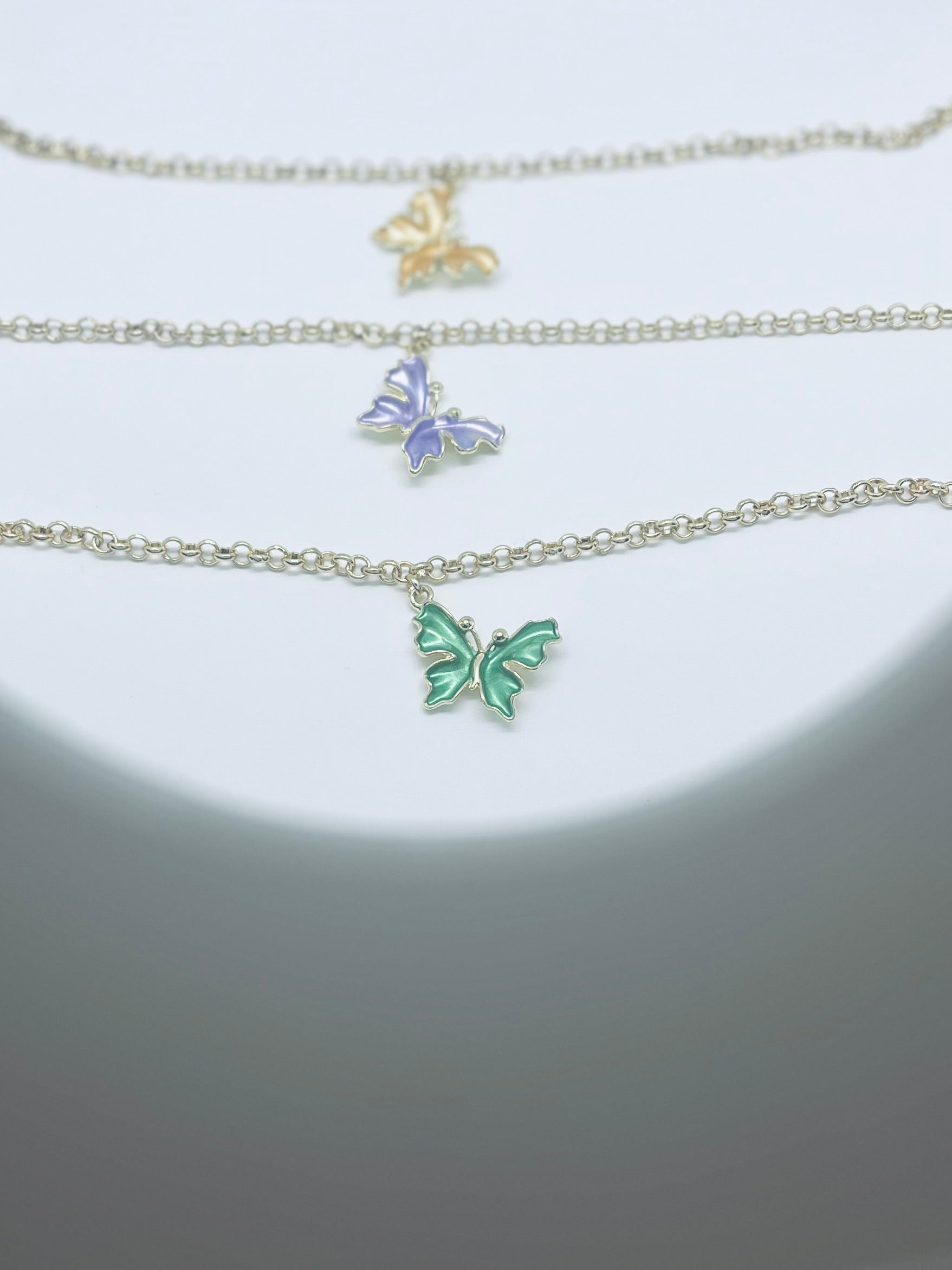 Butterfly Charm Choker Necklace