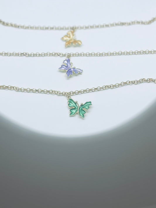 Butterfly Charm Choker Necklace