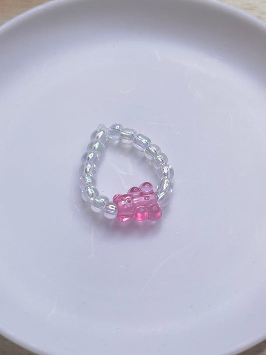 Dainty Beaded Gummy Bear Rings (Sets of 3)