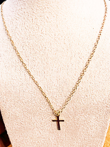 Dainty Gold cross Charm Necklace