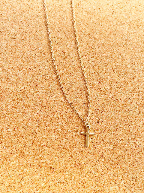 Dainty Gold cross Charm Necklace