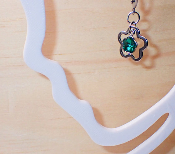 Emerald Green Rhinestone Huggie Earrings