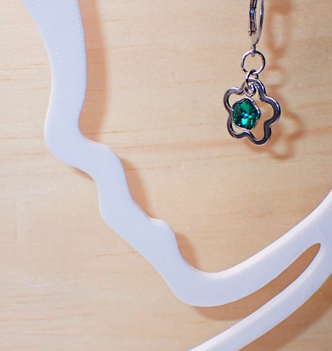 Emerald Green Rhinestone Huggie Earrings