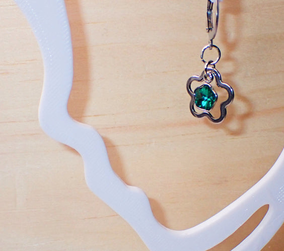 Emerald Green Rhinestone Huggie Earrings