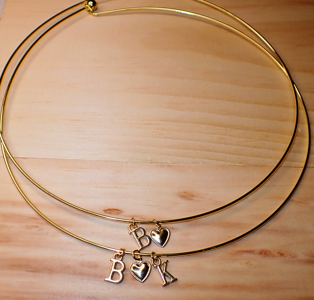 Personalized Initial Heart collar Choker Necklace