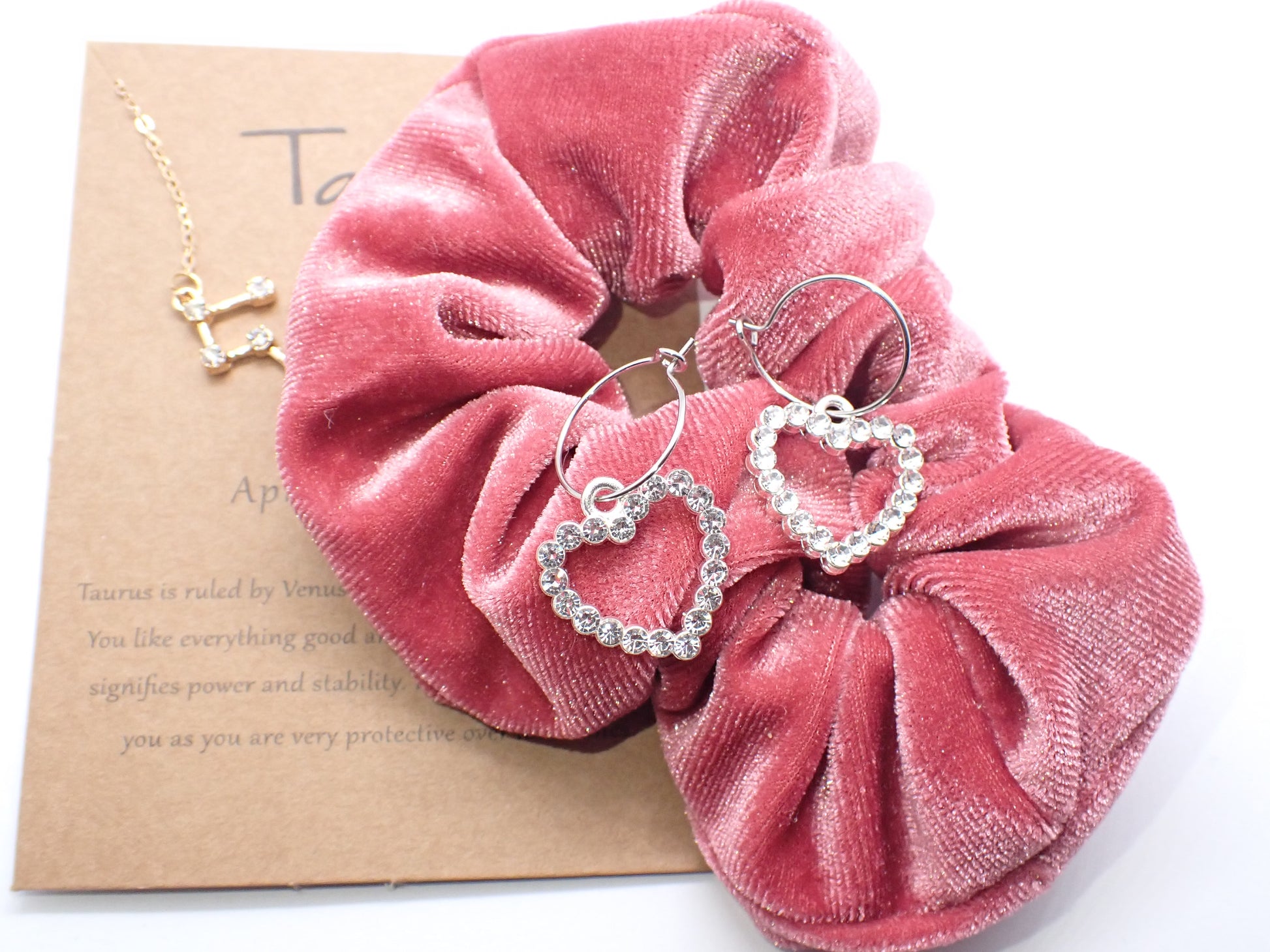 Vintage Rhinestone Silver Heart Hoop Earrings