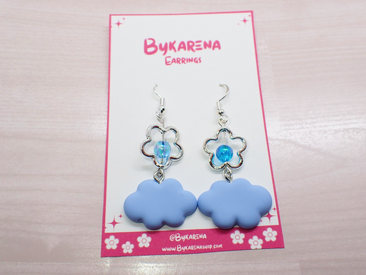 Cloud Dangle Earrings, Blue