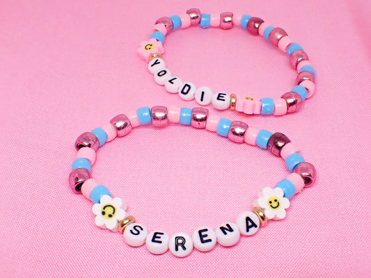 Pastel Y2K Personalized Bead Name Bracelets