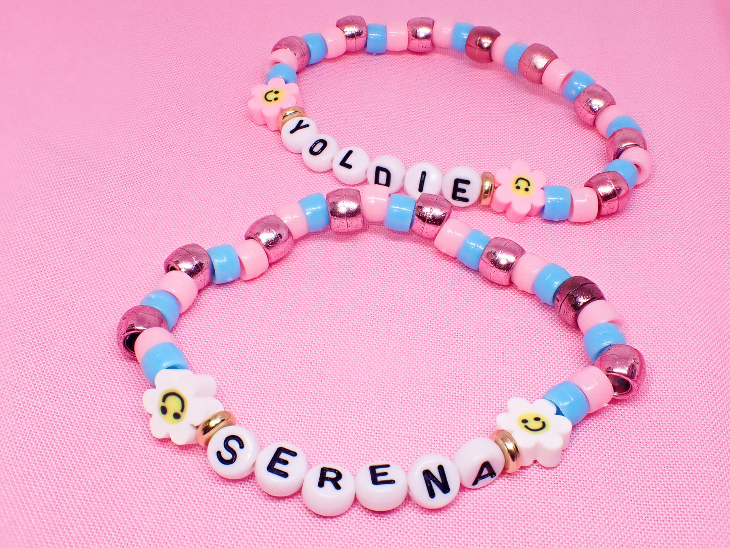 Pastel Y2K Personalized Bead Name Bracelets