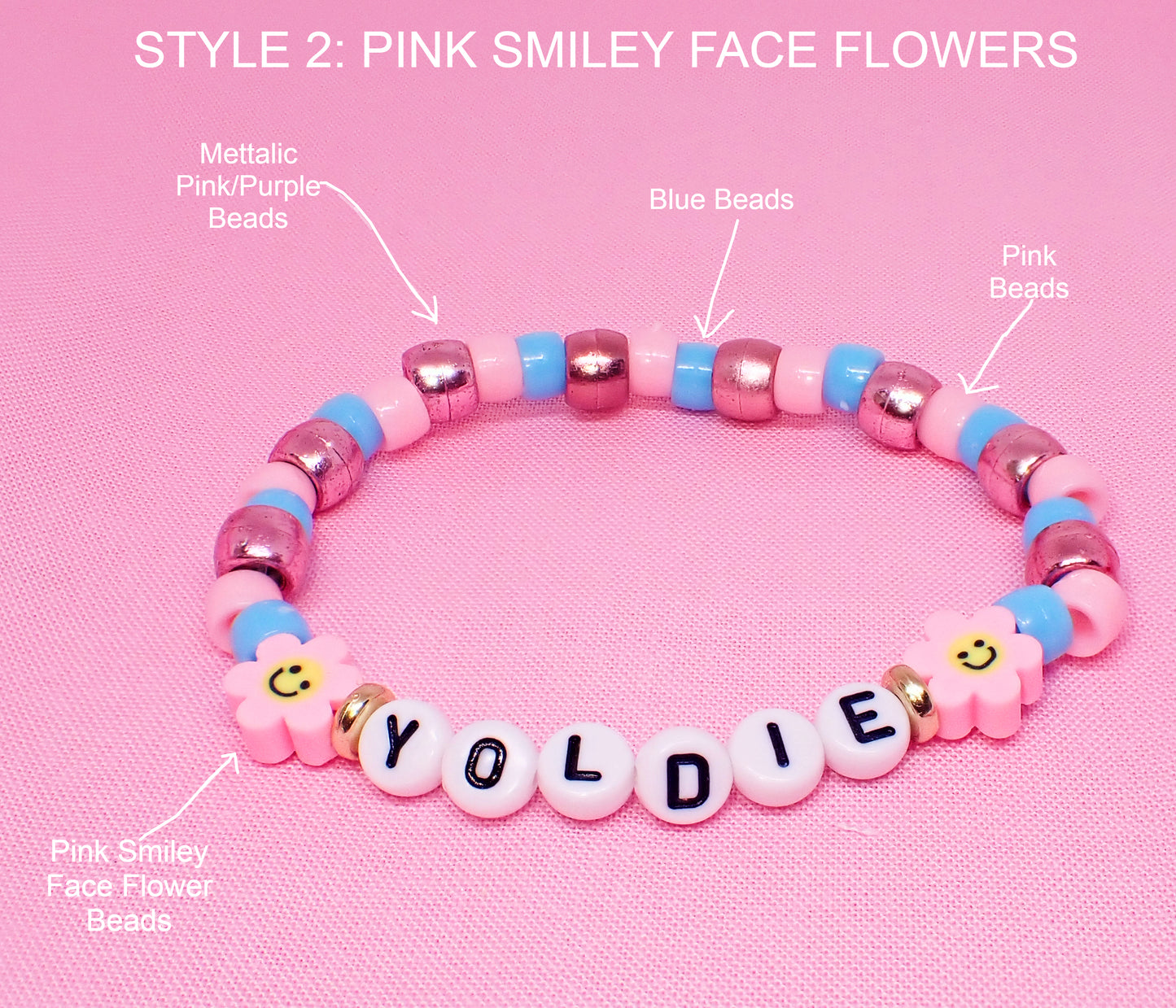Pastel Y2K Personalized Bead Name Bracelets