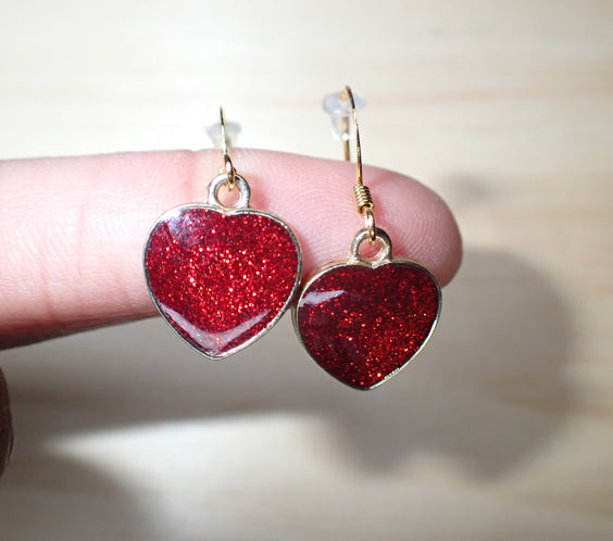 Gradient Enamel Heart Earrings,