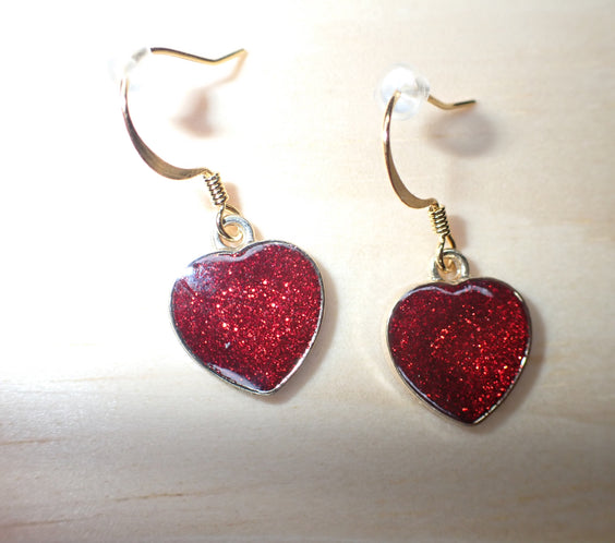 Gradient Enamel Heart Earrings,