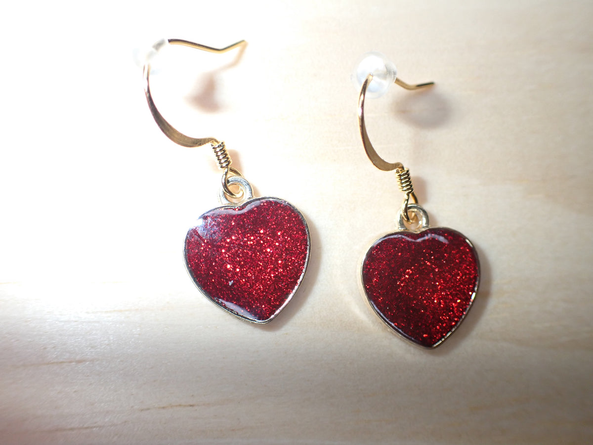 Gradient Enamel Heart Earrings,