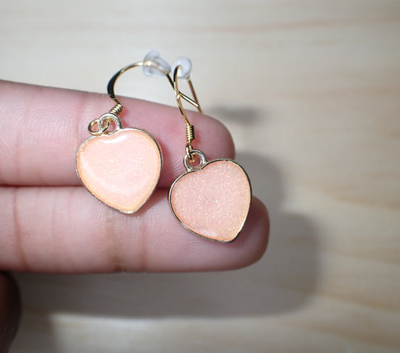 Gradient Enamel Heart Earrings,