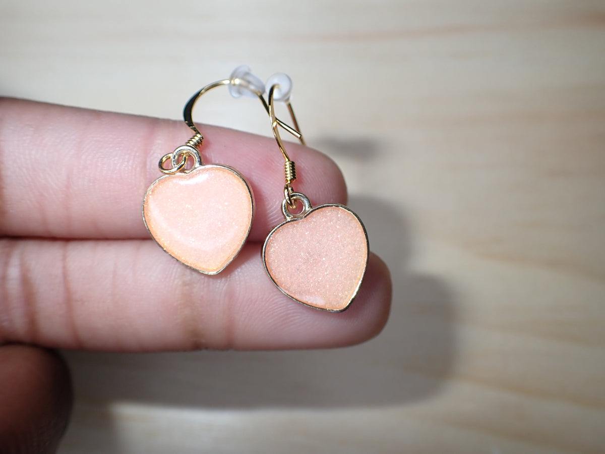 Gradient Enamel Heart Earrings,
