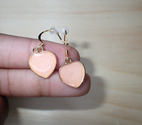 Gradient Enamel Heart Earrings,
