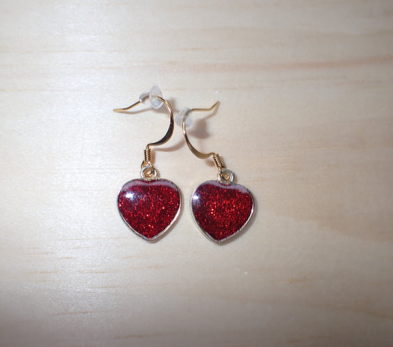Gradient Enamel Heart Earrings,