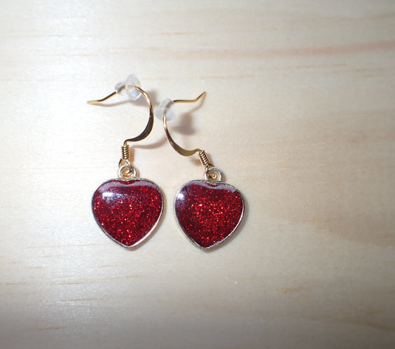 Gradient Enamel Heart Earrings,