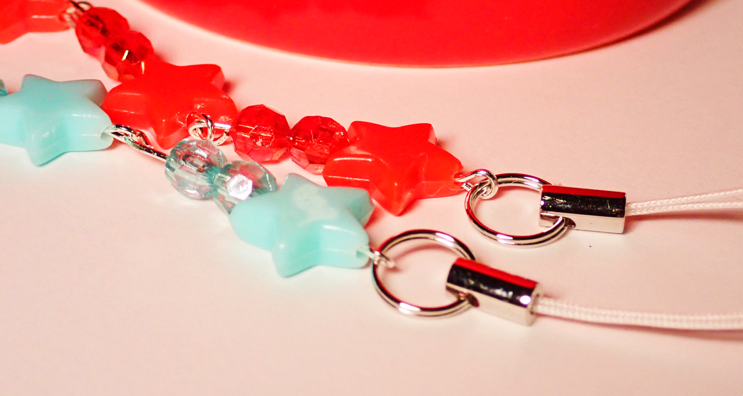 Colorful Stars heart Beaded Phone charms