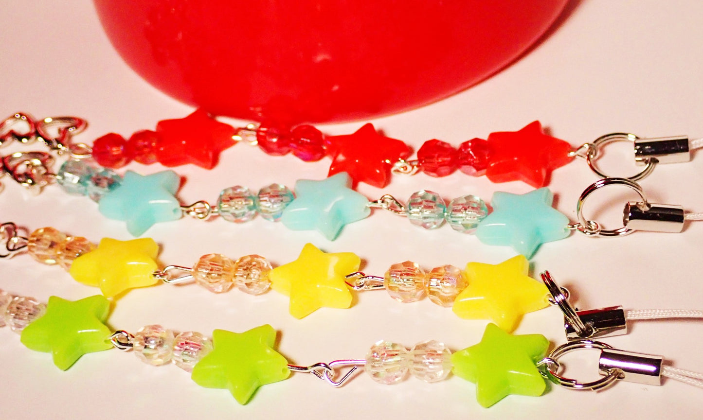 Colorful Stars heart Beaded Phone charms