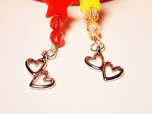 Colorful Stars heart Beaded Phone charms