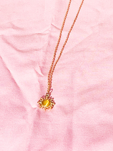 Dainty opal sun necklace