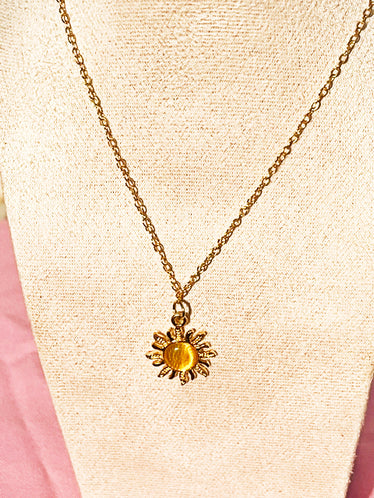 Dainty opal sun necklace