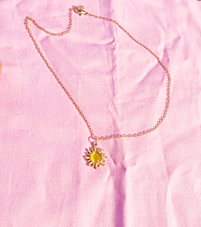 Dainty opal sun necklace