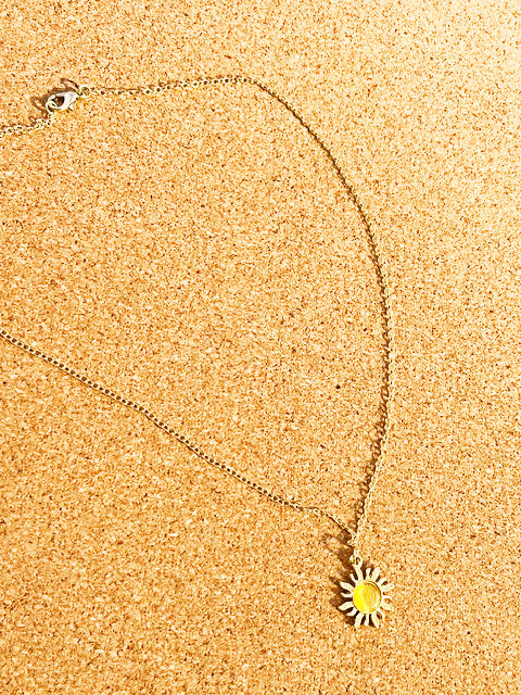 Dainty opal sun necklace