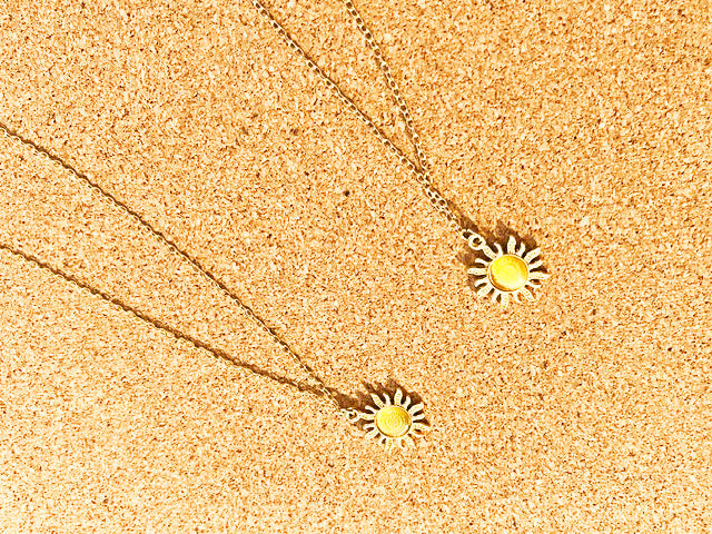Dainty opal sun necklace