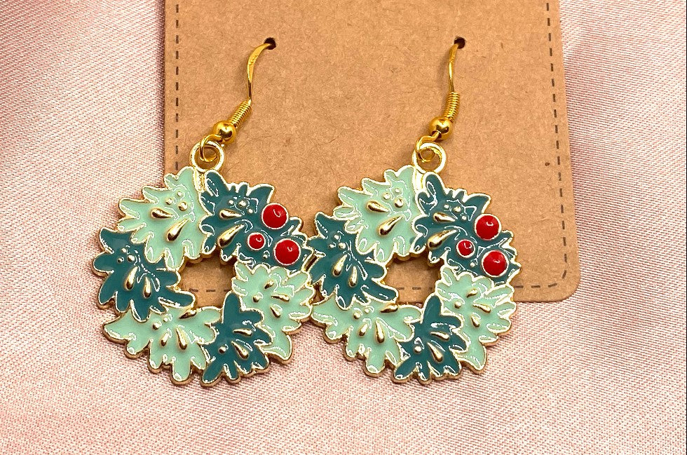 'Xmas Mistletoe Earrings