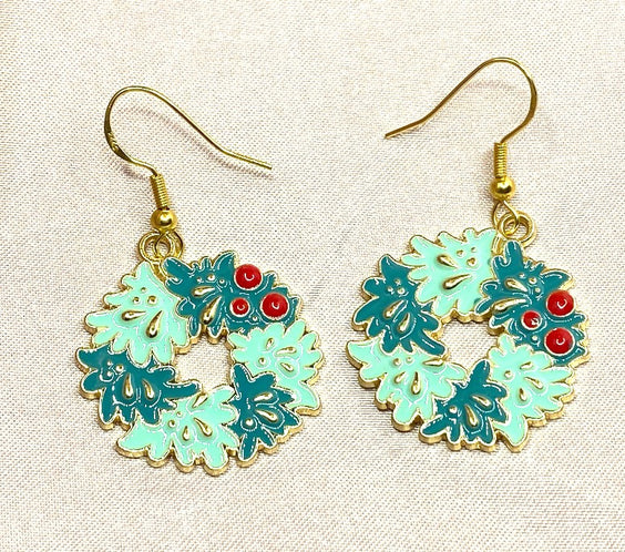 'Xmas Mistletoe Earrings