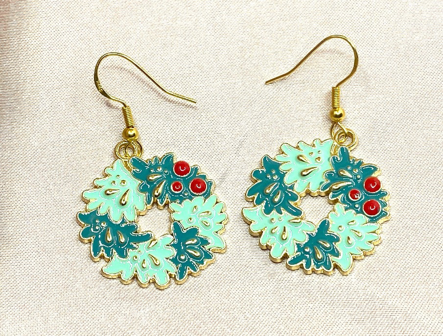'Xmas Mistletoe Earrings