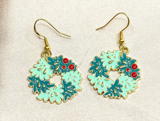 'Xmas Mistletoe Earrings