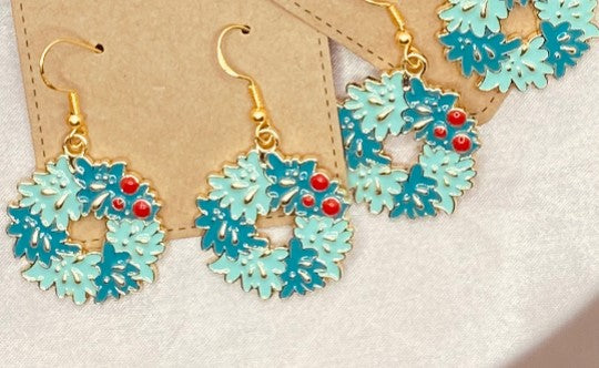 'Xmas Mistletoe Earrings