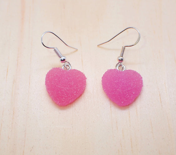 Realistic Gummy Heart Dangle Earrings