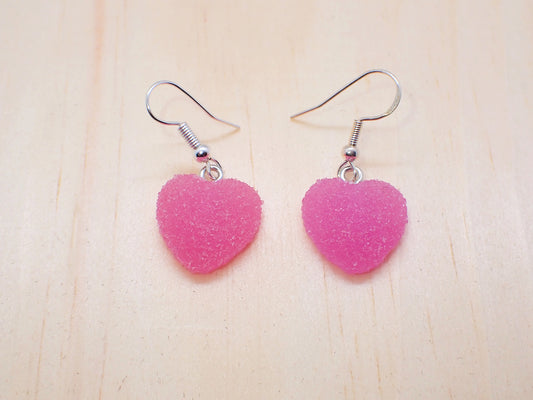 Realistic Gummy Heart Dangle Earrings