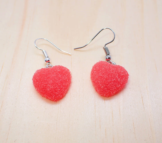 Realistic Gummy Heart Dangle Earrings