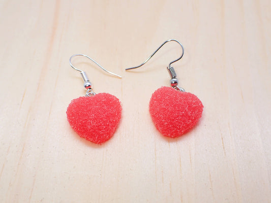Realistic Gummy Heart Dangle Earrings