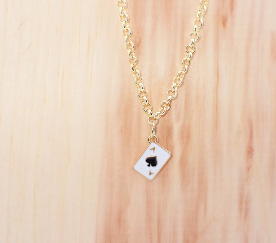 Playing Cards Charm Necklace