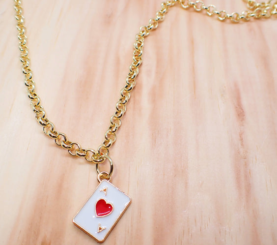 Playing Cards Charm Necklace