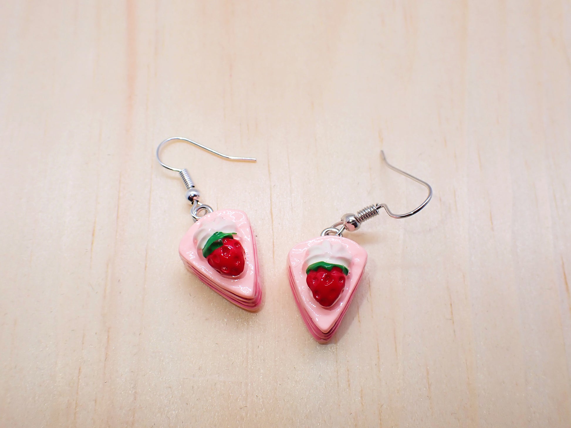 Strawberry cake Slice Drop Earrings