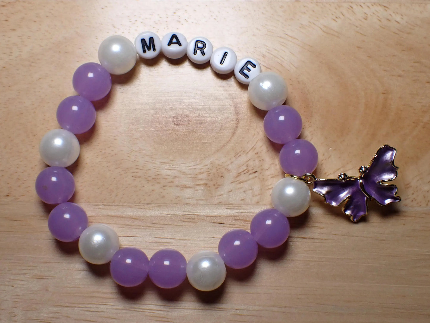 Personalized butterfly name bracelets